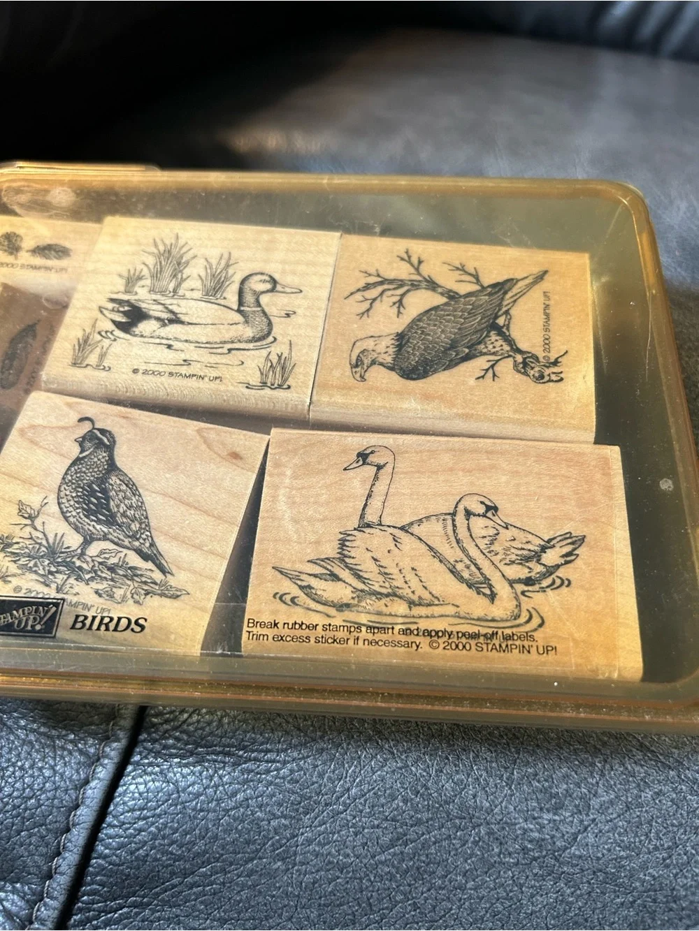 6 STAMPIN UP! 2000 BIRDS STAMPS duck eagle feather swan quail‎ vintage